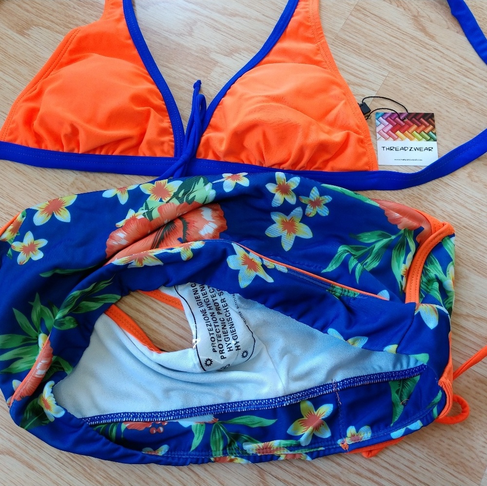 Bikini • Orange/Blue Floral   💫 - Picture 7 of 8